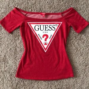 Off the shoulder guess shirt
